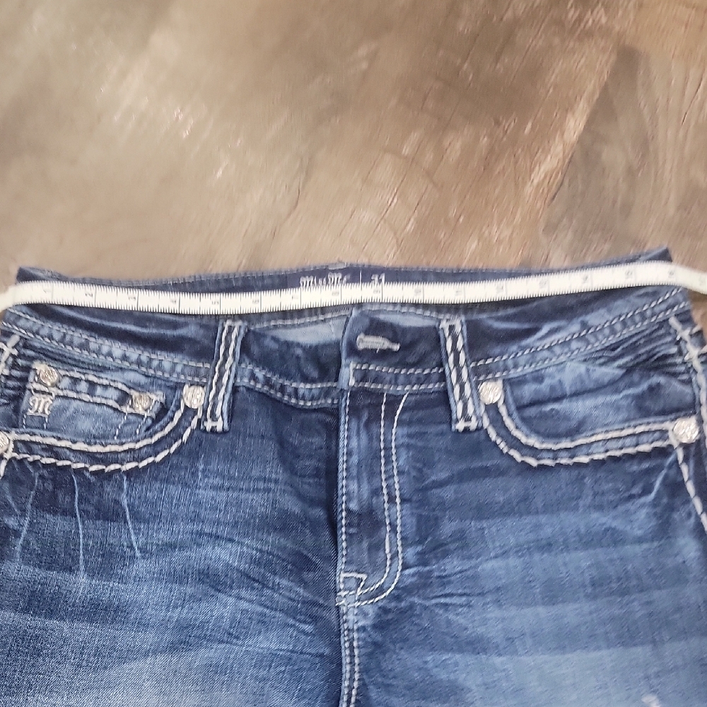 MISS ME Boot Cut Jeans with Distressed Details - Picture 7 of 9